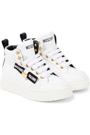 Moschino Logo leather sneakers