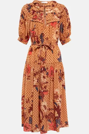 ULLA JOHNSON Adette printed silk crÃªpe de chine midi dress