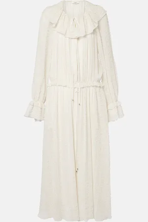 Chloé Ruffled silk-blend crÃªpe maxi dress