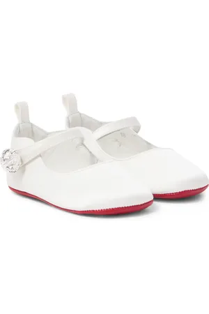 Christian Louboutin Baby Love Chick Strass satin Mary Jane flats