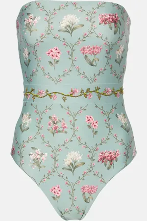Agua by Agua Bendita IlusiÃ³n floral embroidered swimsuit
