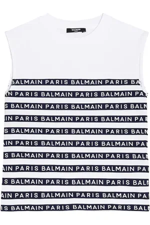 Balmain Striped cotton top