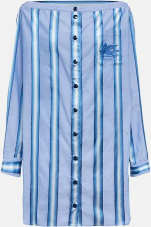 Etro Striped off-shoulder minidress