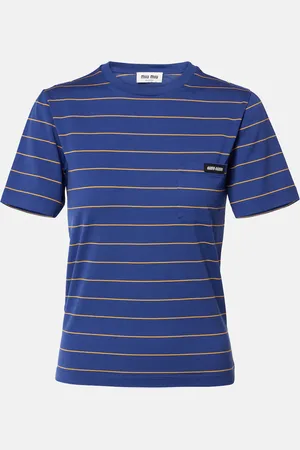 Miu Miu Striped cotton jersey T-shirt