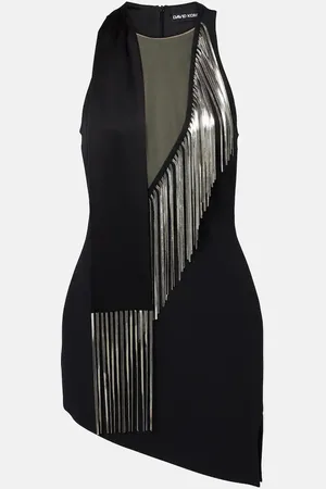 DAVID KOMA Metal-trimmed midi dress