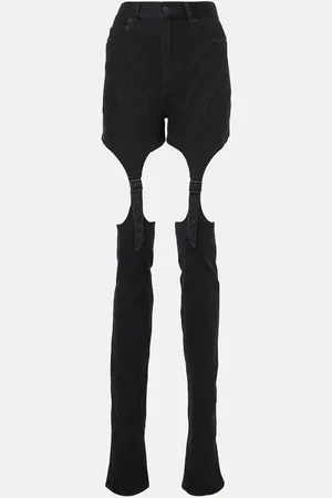 MUGLER High-rise cutout skinny jeans
