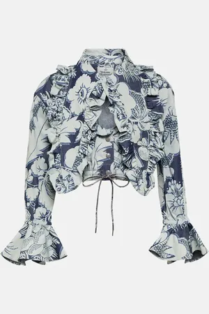 Vivienne Westwood Heart floral ruffled cotton blouse
