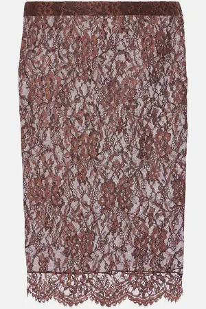 Saint Laurent Floral lace pencil skirt
