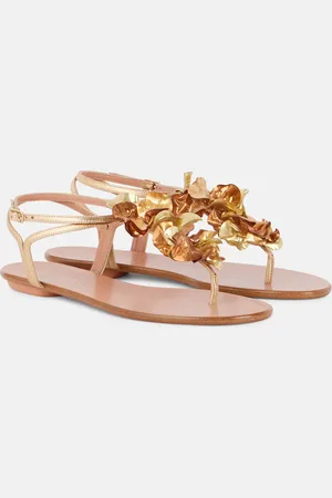 Aquazzura AppliquÃ© metallic leather sandals
