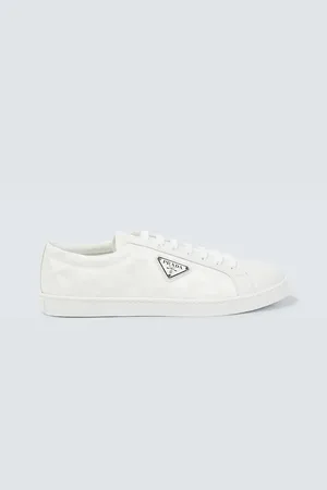 Prada Logo leather-trimmed sneakers