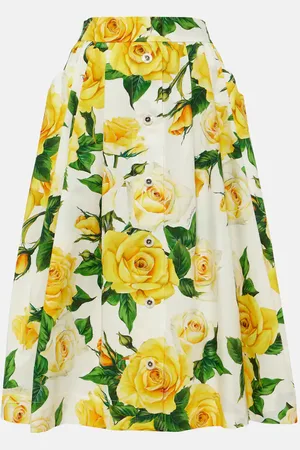 Dolce & Gabbana Floral cotton poplin midi skirt