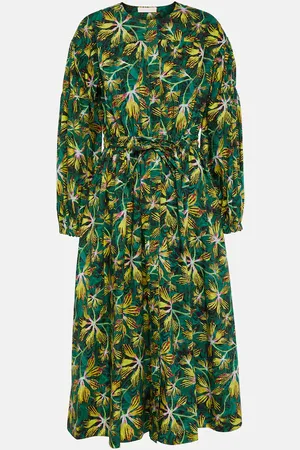 ULLA JOHNSON Adalie floral cotton poplin midi dress