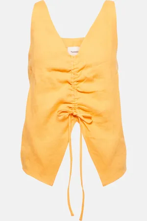 Nanushka Ruched linen top