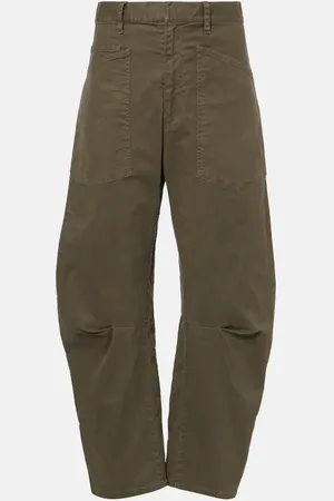 NILI LOTAN Shon cotton twill barrel-leg pants