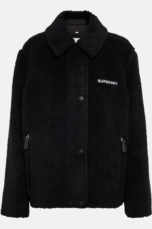 Burberry Embroidered wool-blend fleece jacket