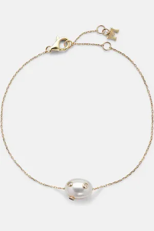 Mateo 14kt bracelet with Baroque pearl and diamonds