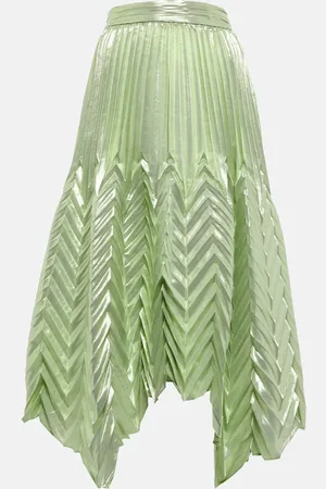 Simkhai Pleated silk-blend midi skirt