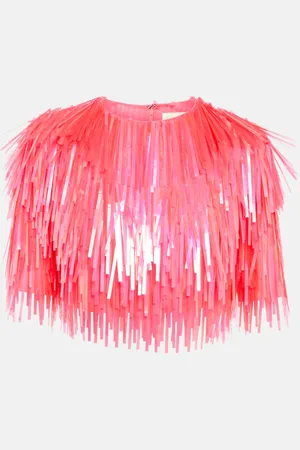 Sportmax Petalo embellished crop top