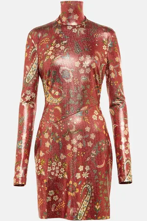 Etro Paisley high neck minidress