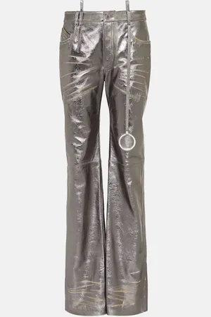 The Attico Leather straight pants