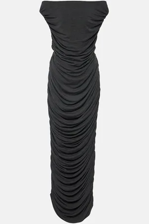 Norma Kamali Gathered off-shoulder maxi dress
