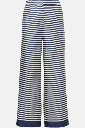 Max Mara Nine striped silk wide-leg pants