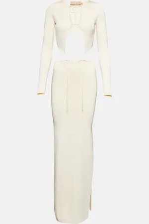 AYA MUSE Ribbed-knit cutout maxi dress