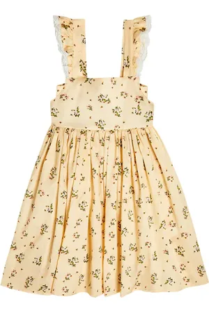 PAADE Printed lace-trimmed cotton dress
