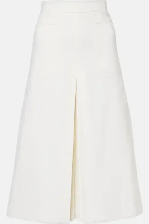 Max Mara Renoir pleated cotton midi skirt