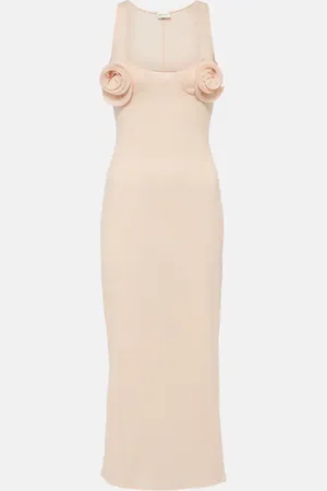 MAGDA BUTRYM Floral-appliquÃ© jersey midi dress