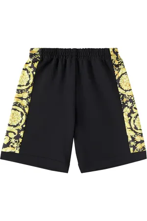 VERSACE Barocco twill-trimmed jersey shorts