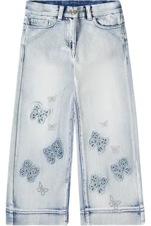 MONNALISA Embellished wide-leg jeans