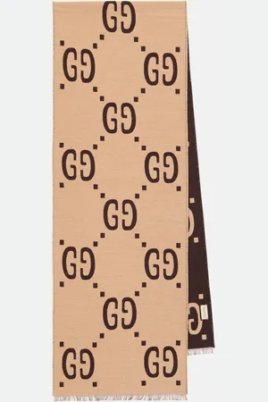 Gucci GG jacquard wool and silk scarf