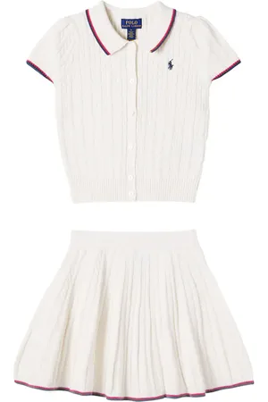 Ralph Lauren Cable-knit cotton polo shirt and skirt set
