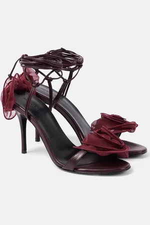 MAGDA BUTRYM 90 floral-appliquÃ© leather sandals