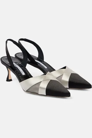 Manolo Blahnik Oyounasli 50 satin slingback pumps