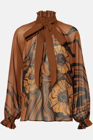 La DoubleJ Cerere floral silk chiffon blouse