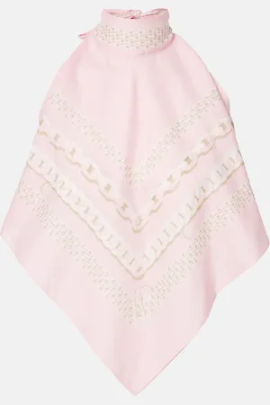 VERSACE Treasure printed cotton and silk top