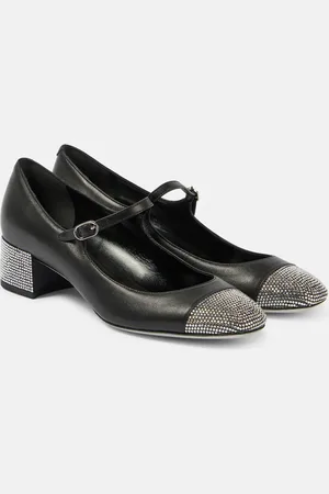 RENE CAOVILLA Kristen embellished leather Mary Jane pumps