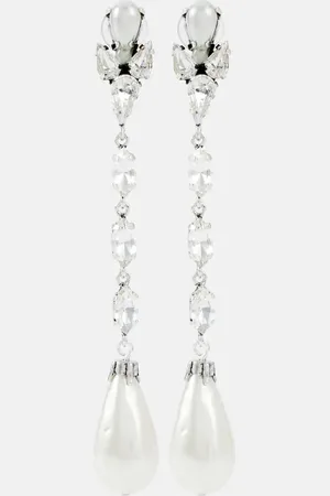 Saint Laurent Drop clip-on earrings with faux pearls