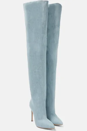 PARIS TEXAS Denim over-the-knee boots