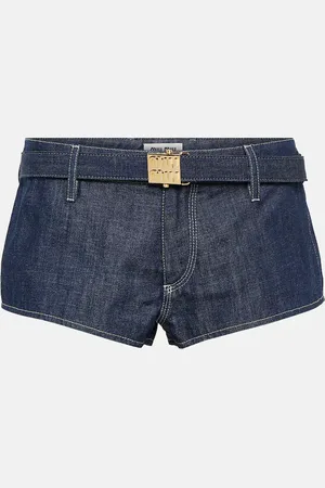 Miu Miu Low-rise slim denim shorts