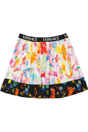 VERSACE Jardin printed pleated skirt