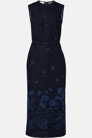 Erdem Floral denim midi dress