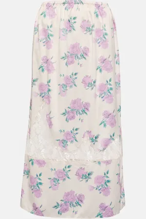 LOVESHACKFANCY Fayette floral midi skirt
