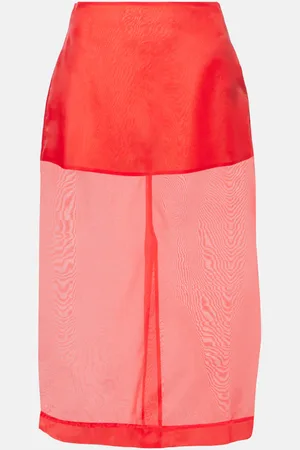 The Frankie Shop Peri sheer silk-blend midi skirt