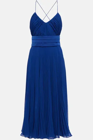 Max Mara Clarino pleated georgette midi dress