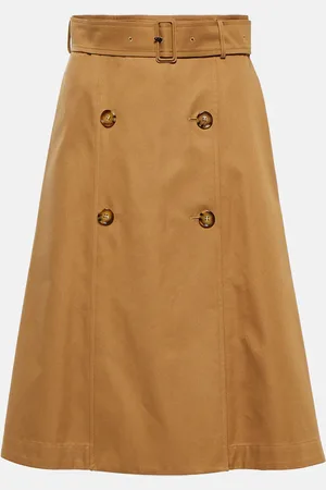 Burberry A-line cotton midi skirt