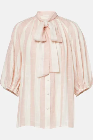ZIMMERMANN Acacia striped neck-tie blouse