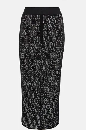 Dolce & Gabbana DG cotton-blend tulle midi skirt